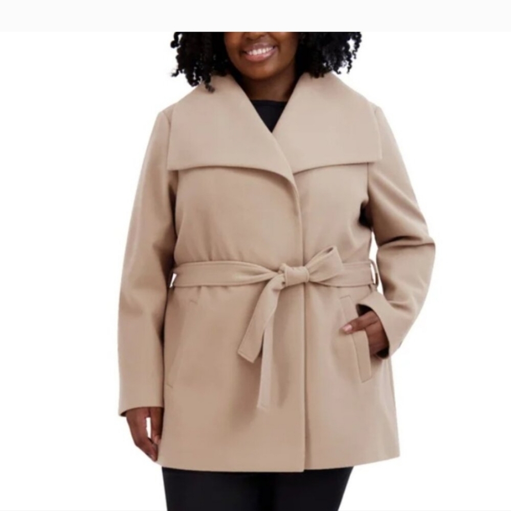 NWT Tahari Luxe Ladies' Faux Wool Wrap Coat,   XXL 2X 3X - Picture 8 of 10